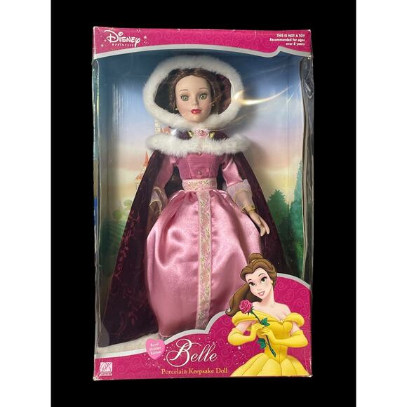 2003 Brass Key Keepsakes Disney Princess Belle Porcelain Doll Holiday Edition - Picture 1 of 5